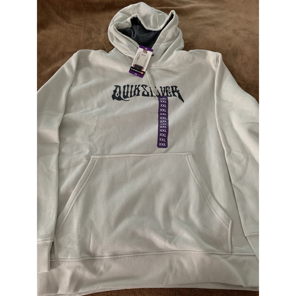 Quicksilver Men's Size XXL Long Sleeve Retro Graphic Hoodie New NWT Cream